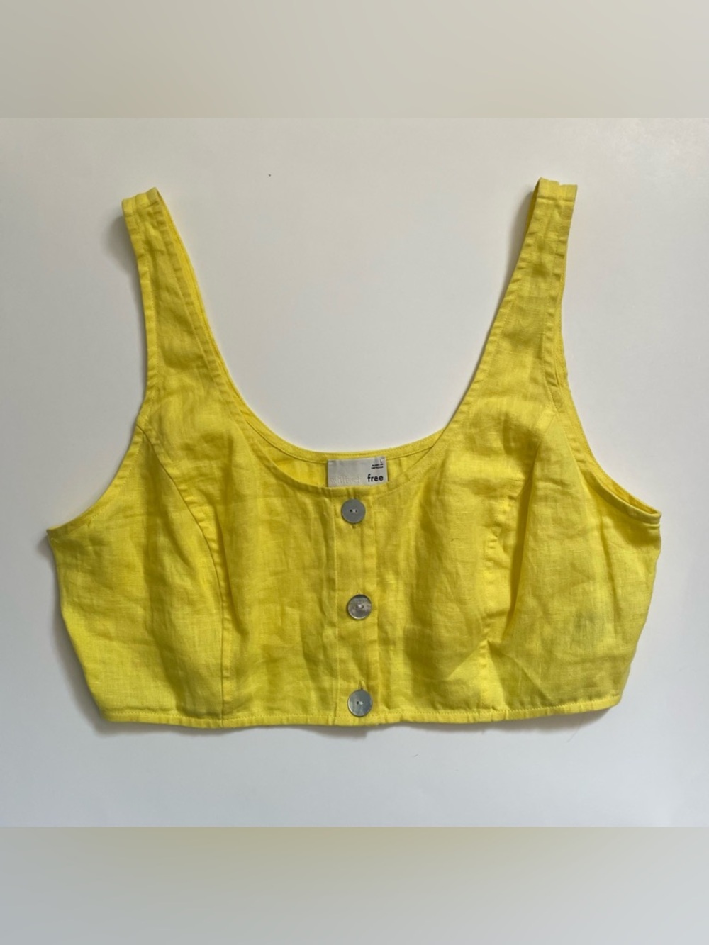NWT Wilfred Free Sisley 100% Linen Crop Top Tank Front Button Shells